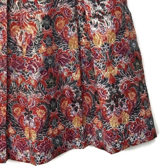 Anthropologie Maeve Rosia Metallic Box Pleat Skirt - Picture 6 of 7